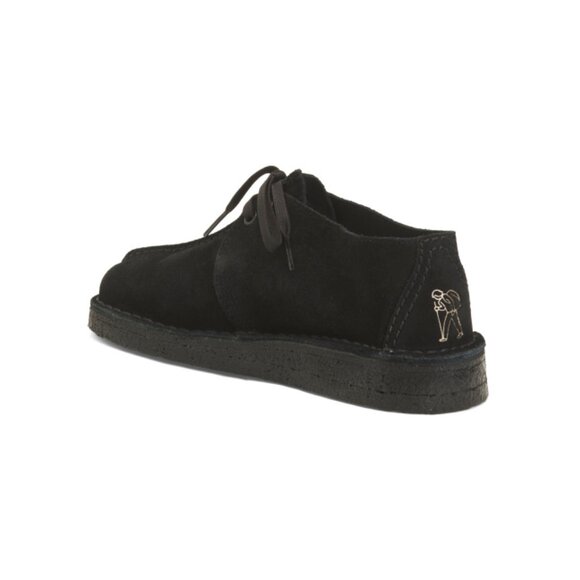 CLARKS Black Suede Desert Trek Comfort Boots - Picture 2 of 2